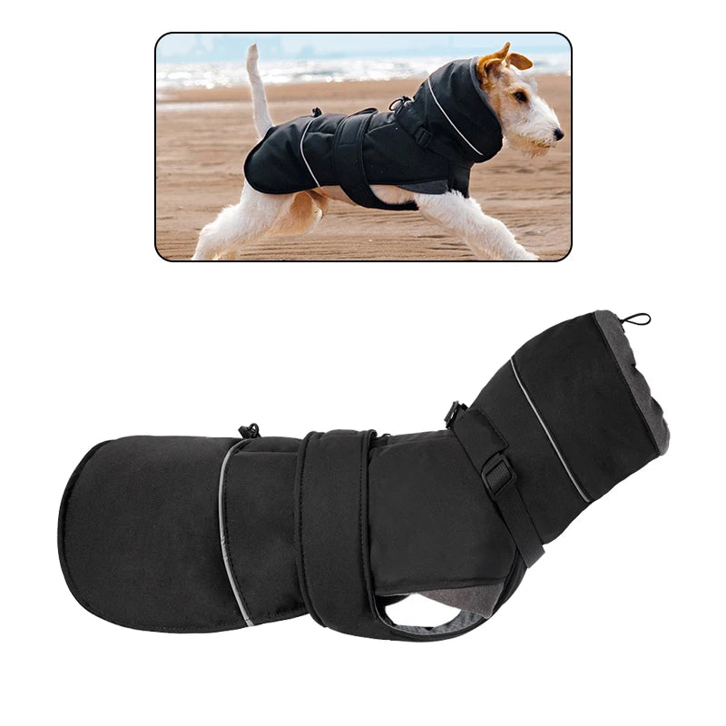 Warmer Hundemantel mit hohem Kragen - Wind & Wasserabweisend