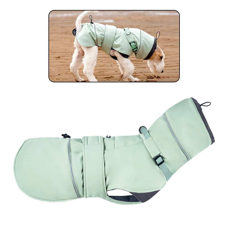 Warmer Hundemantel mit hohem Kragen - Wind & Wasserabweisend