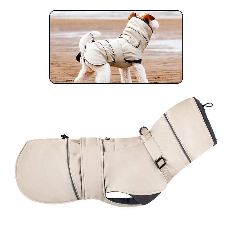 Warmer Hundemantel mit hohem Kragen - Wind & Wasserabweisend