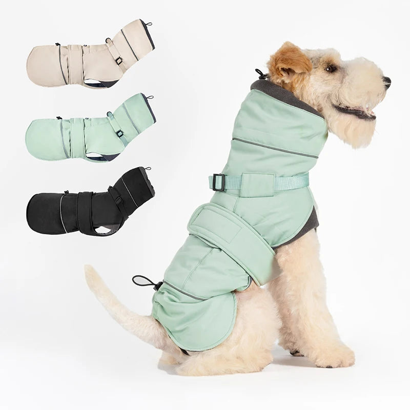 Warmer Hundemantel mit hohem Kragen - Wind & Wasserabweisend