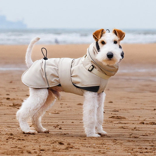 Warmer Hundemantel mit hohem Kragen - Wind & Wasserabweisend